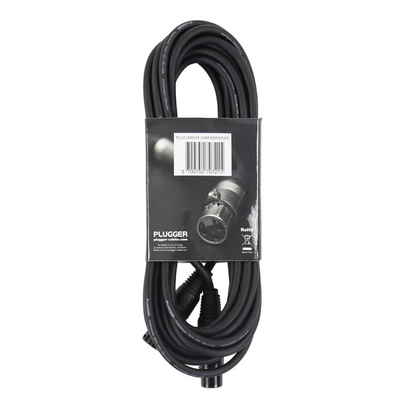 PLUGGER Câble DMX XLR Femelle 3b - XLR Mâle 3b 6m Easy