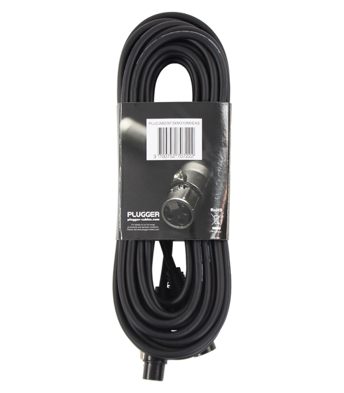 PLUGGER Câble DMX XLR Femelle 3b - XLR Mâle 3b 10m Easy