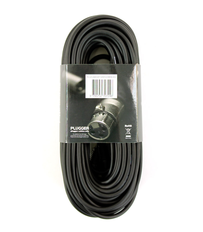 PLUGGER Câble DMX XLR Femelle 3b - XLR Mâle 3b 20m Easy