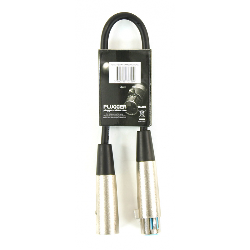 PLUGGER Câble DMX XLR Femelle 5b - XLR Mâle 3b 0m30 Easy