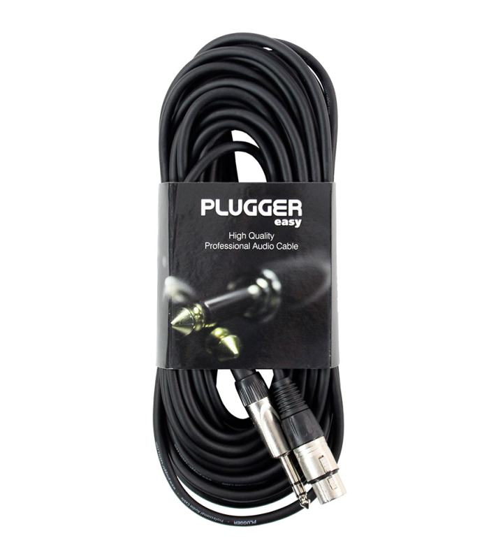 PLUGGER Câble XLR Femelle - Jack Mâle Stéréo 15m Easy