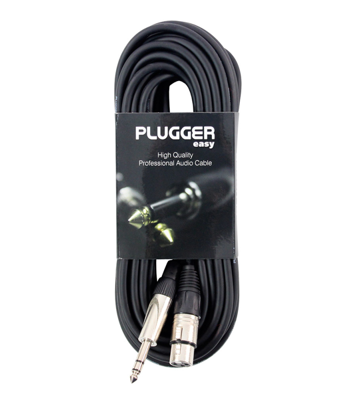 PLUGGER Câble XLR Femelle - Jack Mâle Stéréo 10m Easy