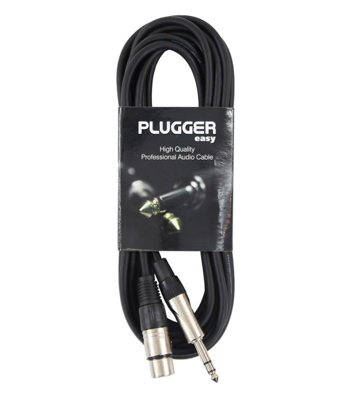 PLUGGER Câble XLR Femelle - Jack Mâle Stéréo 6m Easy
