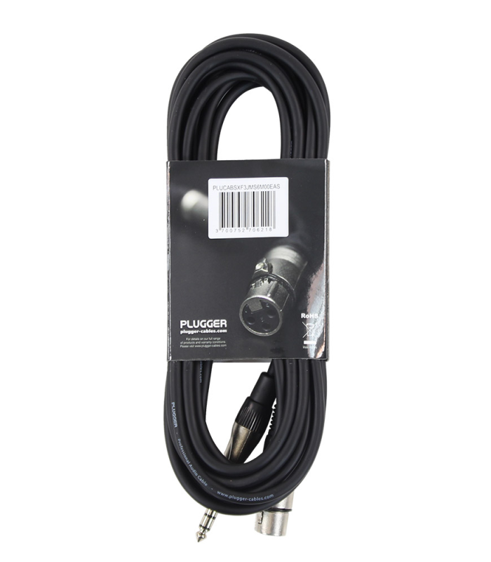 PLUGGER Câble XLR Femelle - Jack Mâle Stéréo 6m Easy