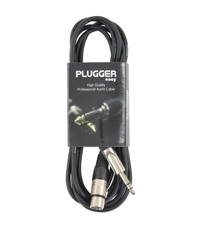 PLUGGER Câble XLR Femelle - Jack Mâle Stéréo 3m Easy