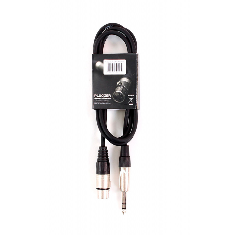 PLUGGER Câble XLR Femelle - Jack Mâle Stéréo 1.5m Easy