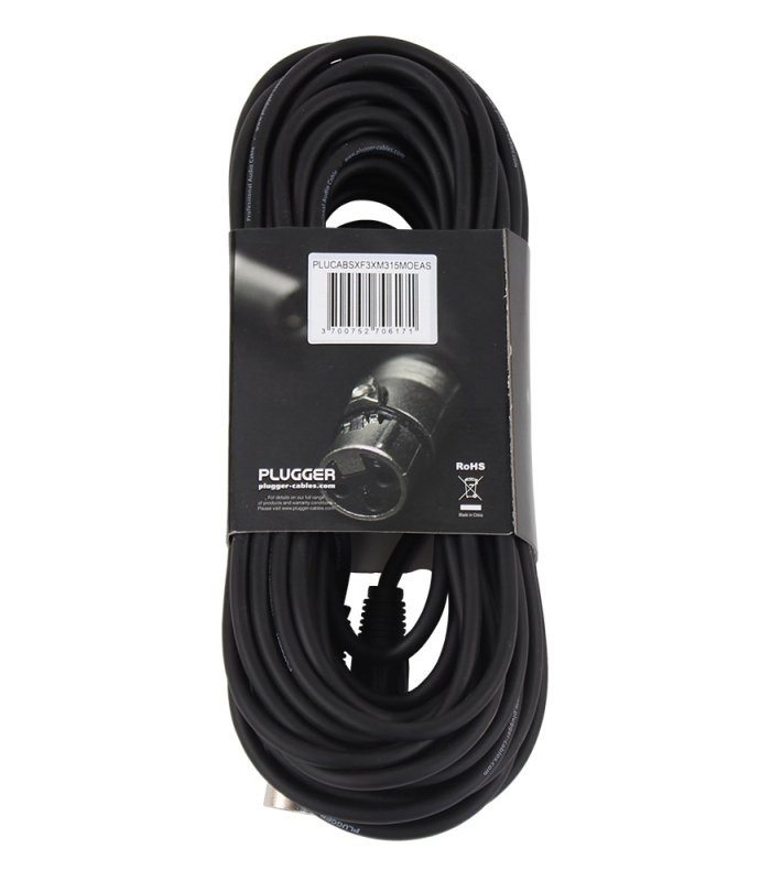 PLUGGER Câble XLR Femelle 3b - XLR Mâle 3b 15m Easy