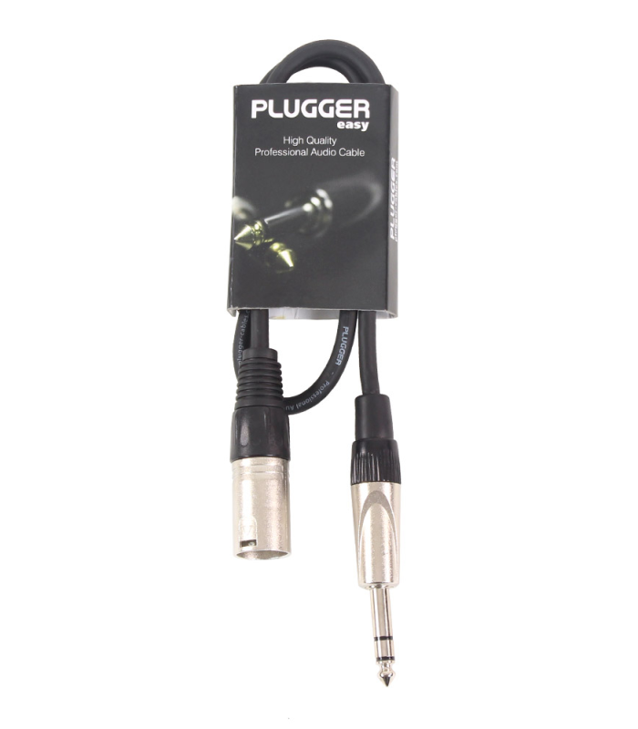 PLUGGER Câble XLR Mâle 3b - Jack Mâle Stéréo 0.6m Easy