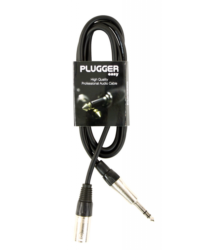 PLUGGER Câble XLR Mâle 3b - Jack Mâle Stéréo 1.5m Easy