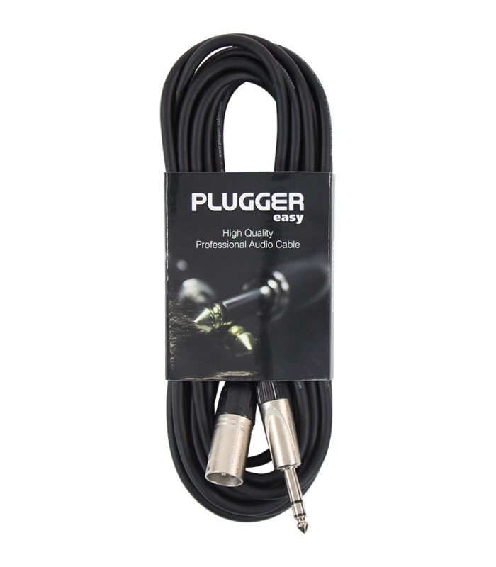 PLUGGER Câble XLR Mâle 3b - Jack Mâle Stéréo 6m Easy
