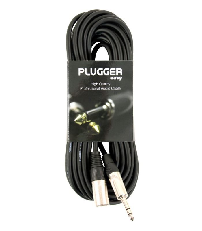 PLUGGER Câble XLR Mâle 3b - Jack Mâle Stéréo 10m Easy