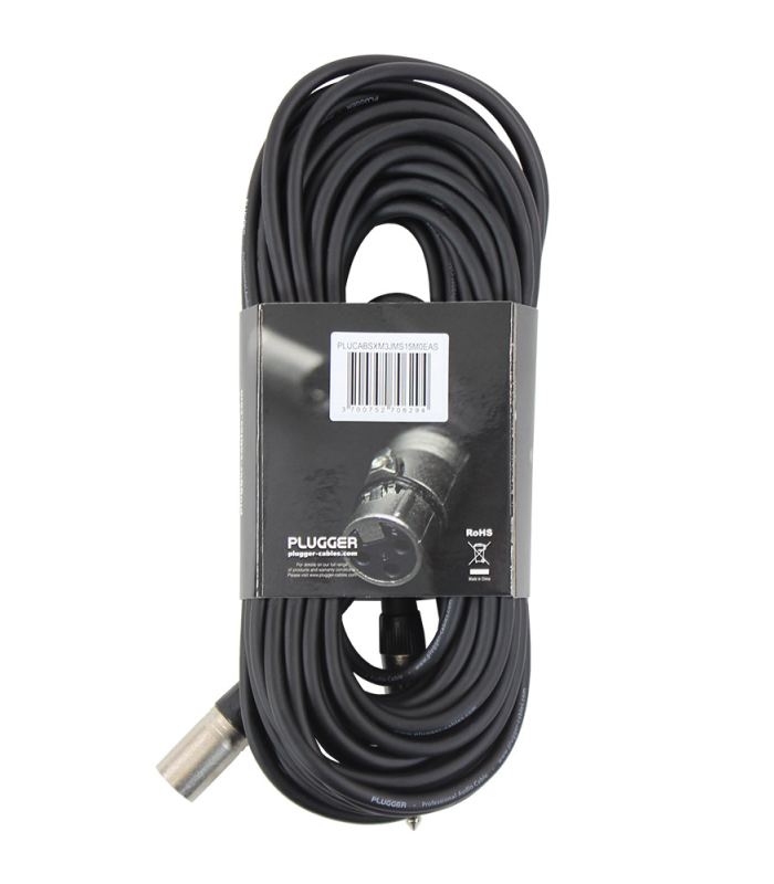 PLUGGER Câble XLR Mâle 3b - Jack Mâle Stéréo 15m Easy