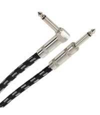 PLUGGER Câble Tweed Jack Mâle Mono - Jack Mâle Mono Coudé 3m Easy