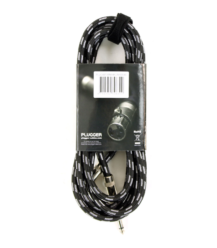 PLUGGER Câble Tweed Jack Mâle Mono - Jack Mâle Mono Coudé 3m Easy