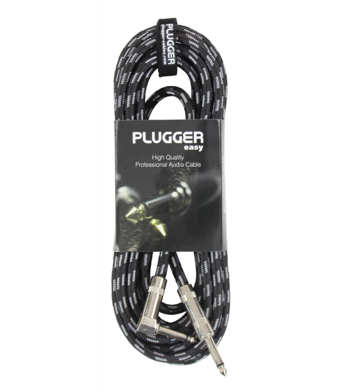 PLUGGER Câble Tweed Jack Mâle Mono - Jack Mâle Mono Coudé 6m Easy