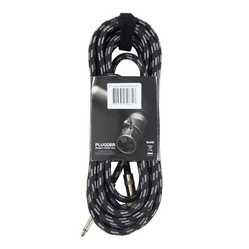 PLUGGER Câble Tweed Jack Mâle Mono - Jack Mâle Mono Coudé 6m Easy