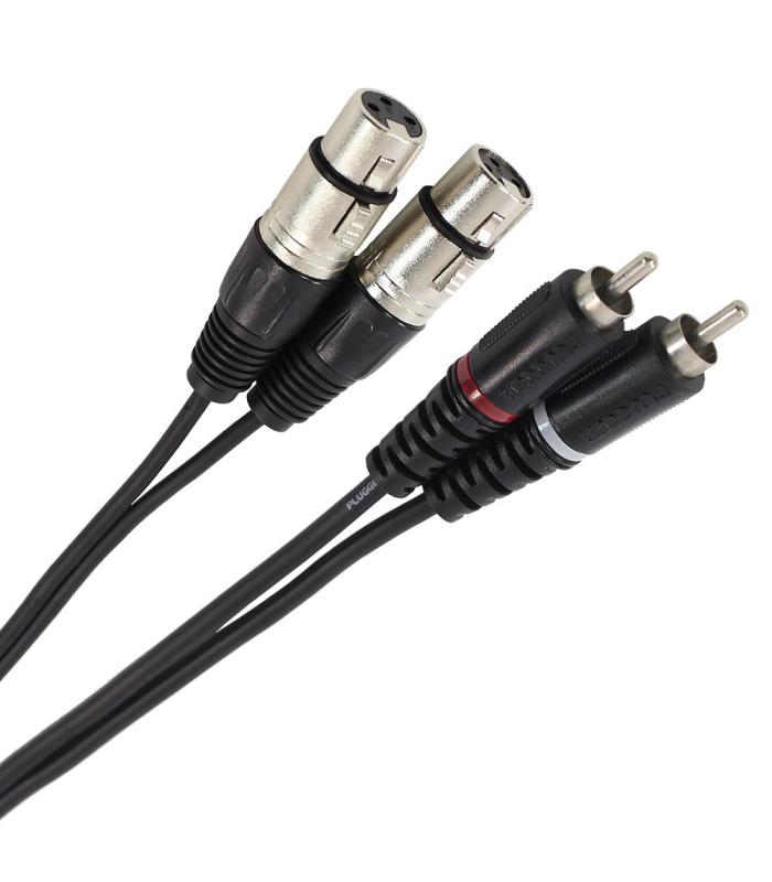 PLUGGER Câble Bretelle XLR Femelle 3b - RCA Mâle 3m Easy