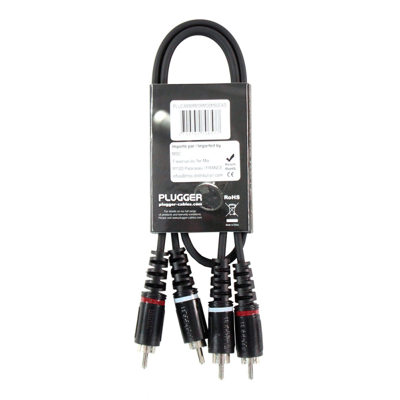 PLUGGER Câble Bretelle RCA Mâle - RCA Mâle 0.60m Easy