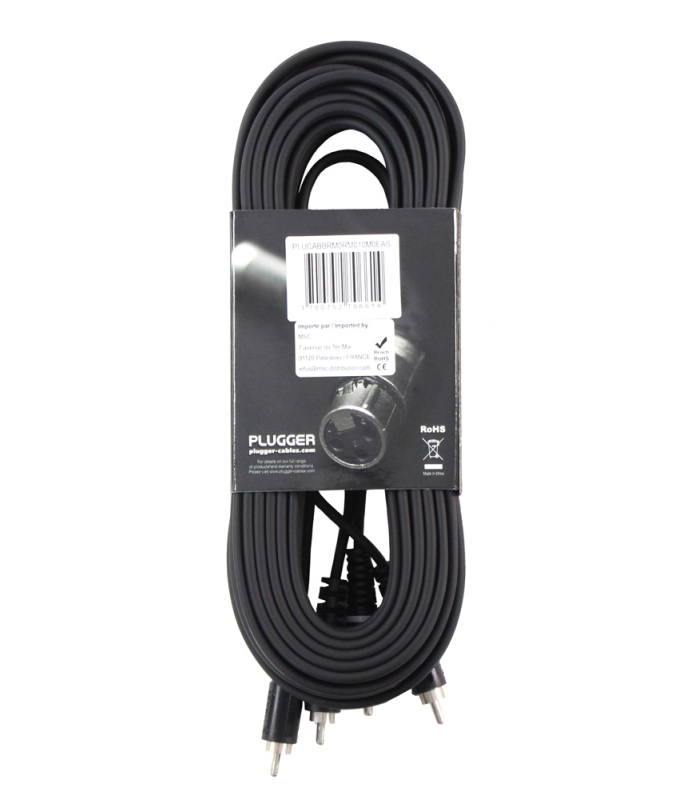 PLUGGER Câble Bretelle RCA Mâle - RCA Mâle 10m Easy