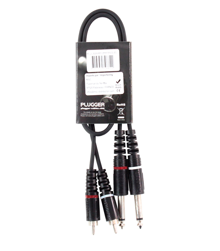 PLUGGER Câble Bretelle RCA Mâle - Jack Mâle Mono 0.60m Easy