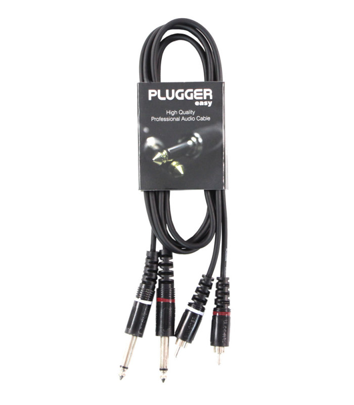 PLUGGER Câble Bretelle RCA Mâle - Jack Mâle Mono 1.50m Easy