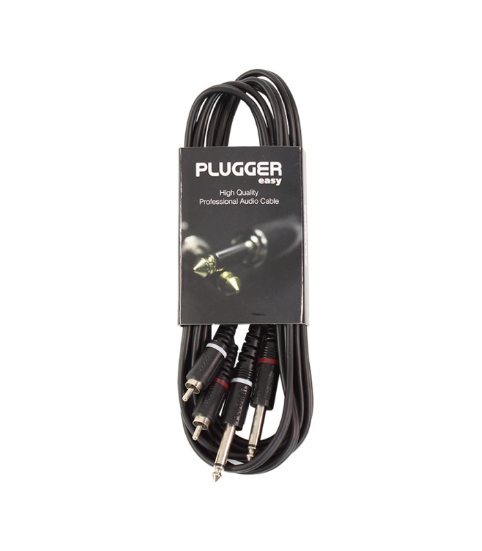 PLUGGER Câble Bretelle RCA Mâle - Jack Mâle Mono 3m Easy