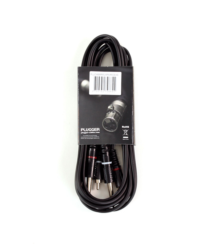 PLUGGER Câble Bretelle RCA Mâle - Jack Mâle Mono 3m Easy