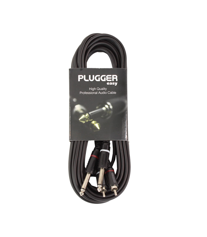 PLUGGER Câble Bretelle RCA Mâle - Jack Mâle Mono 6m Easy