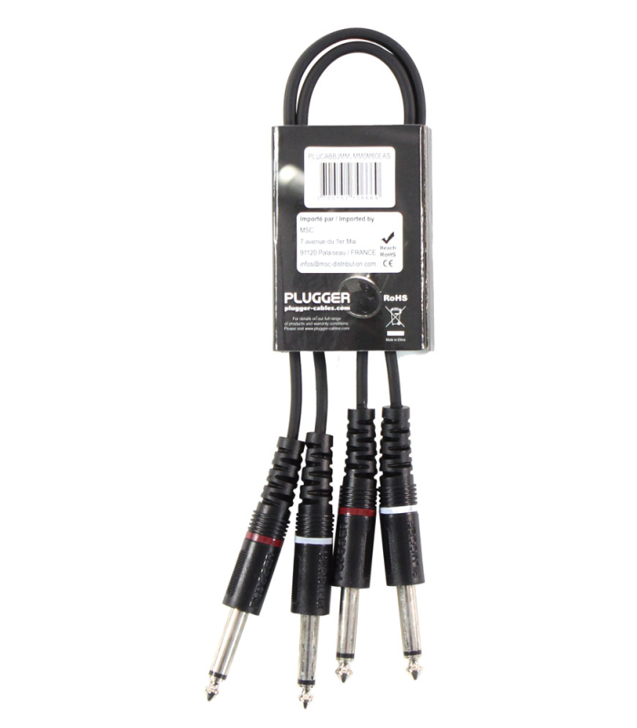 PLUGGER Câble Bretelle Jack Mâle Mono - Jack Mâle Mono 0.60m Easy