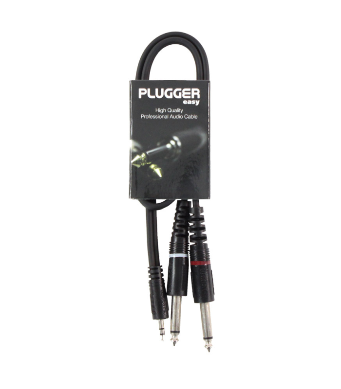 PLUGGER Câble Y Mini Jack Mâle Stéréo - Jack Mâle Mono 0.60m Easy