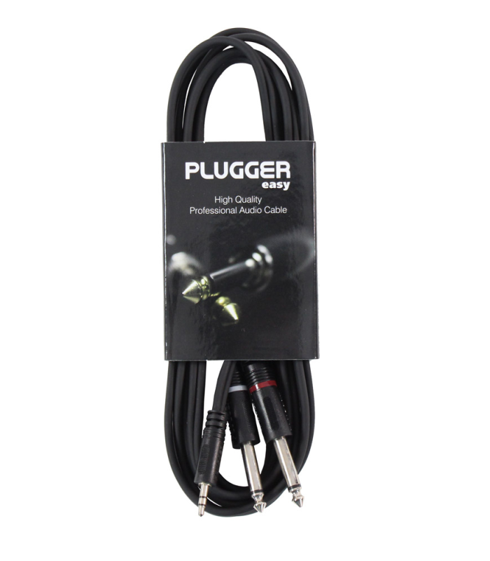 PLUGGER Câble Y Mini Jack Mâle Stéréo - Jack Mâle Mono 3m Easy