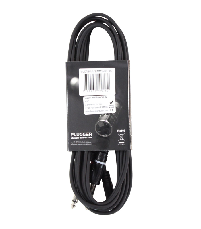 PLUGGER Câble Y Mini Jack Mâle Stéréo - Jack Mâle Mono 3m Easy
