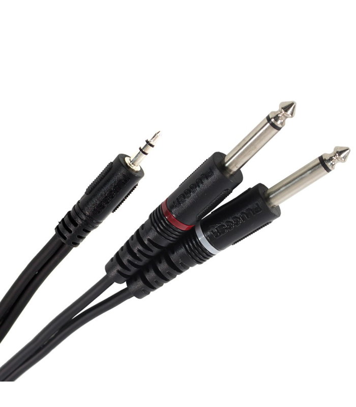 PLUGGER Câble Y Mini Jack Mâle Stéréo - Jack Mâle Mono 6m Easy