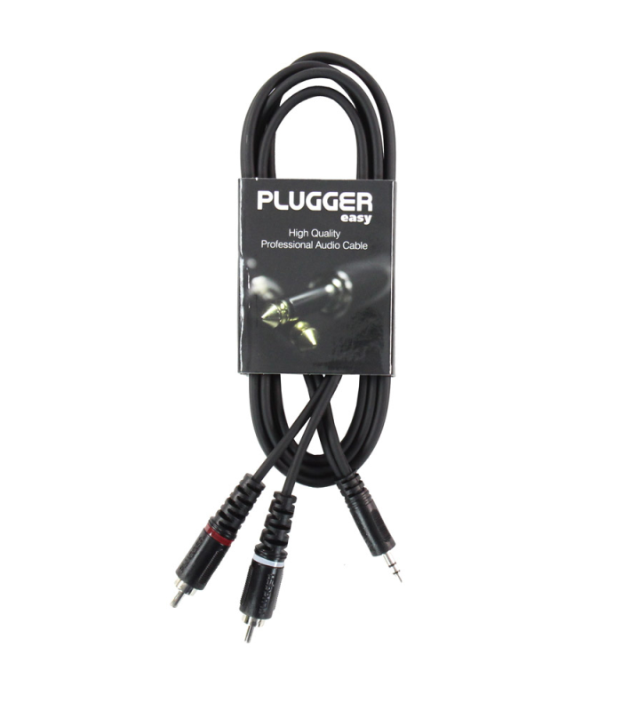 PLUGGER Câble Y Mini Jack Mâle Stéréo - RCA Mâle 1.50m Easy