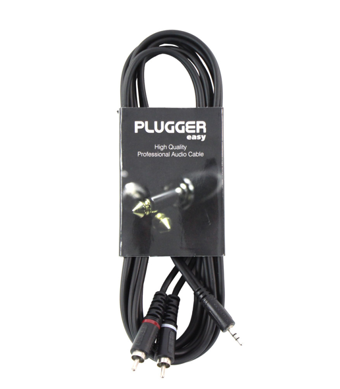 PLUGGER Câble Y Mini Jack Mâle Stéréo - RCA Mâle 3m Easy
