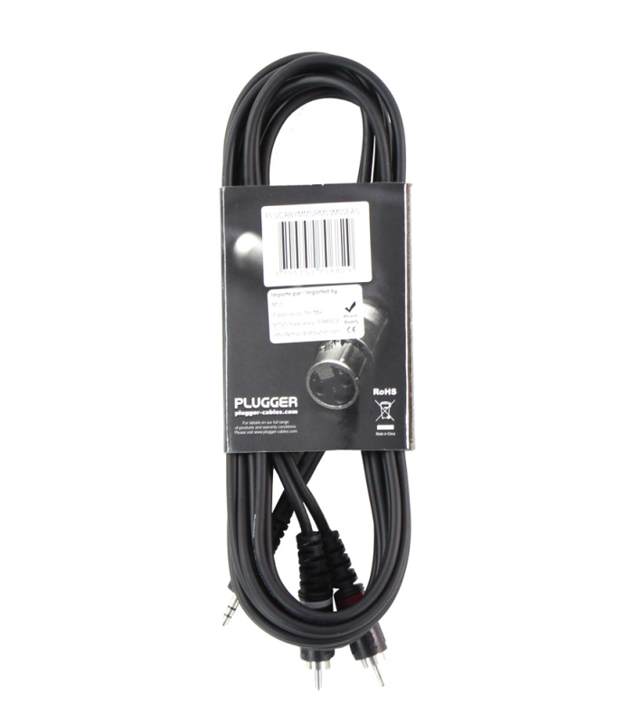 PLUGGER Câble Y Mini Jack Mâle Stéréo - RCA Mâle 3m Easy