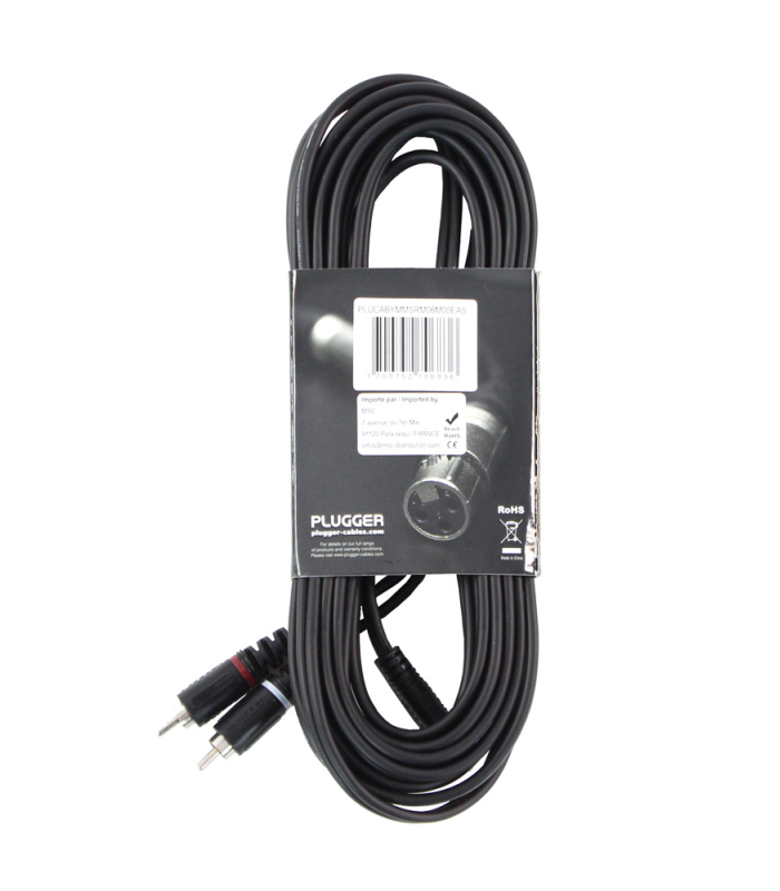 PLUGGER Câble Y Mini Jack Mâle Stéréo - RCA Mâle 6m Easy