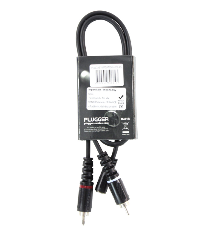 PLUGGER Câble Y Mini Jack Femelle Stéréo - RCA Mâle 0.60m Easy