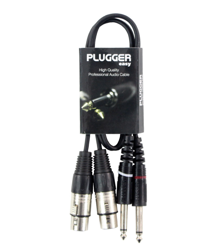 PLUGGER Câble Bretelle XLR Femelle 3b - Jack Mâle Mono 0.60m Easy