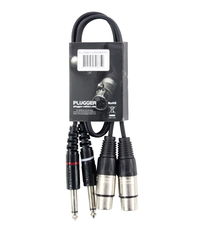 PLUGGER Câble Bretelle XLR Femelle 3b - Jack Mâle Mono 0.60m Easy