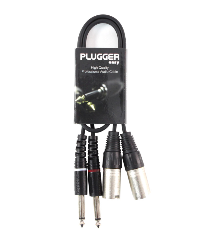 PLUGGER Câble Bretelle XLR Mâle 3b - Jack Mâle Mono 0.60m Easy