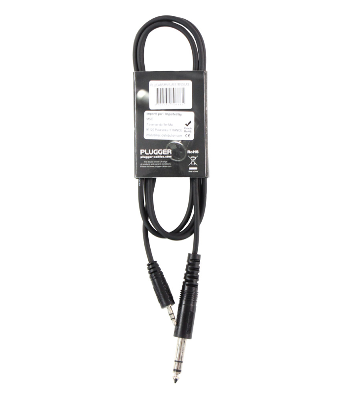 PLUGGER Câble Mini Jack Mâle Stéréo - Jack Mâle Stéréo 1.50m Easy