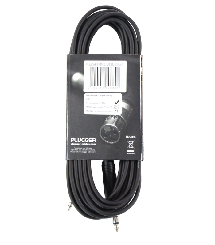 PLUGGER Câble Mini Jack Mâle Stéréo - Jack Mâle Stéréo 6m Easy