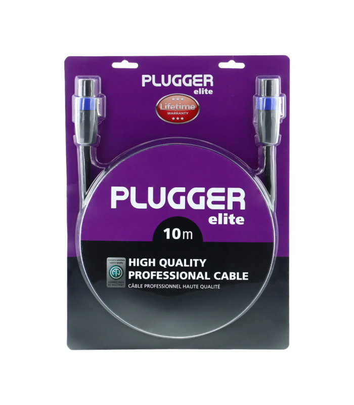 PLUGGER Câble HP 2 x 2.5mm² Speakon Mâle - Speakon Mâle 10m Elite
