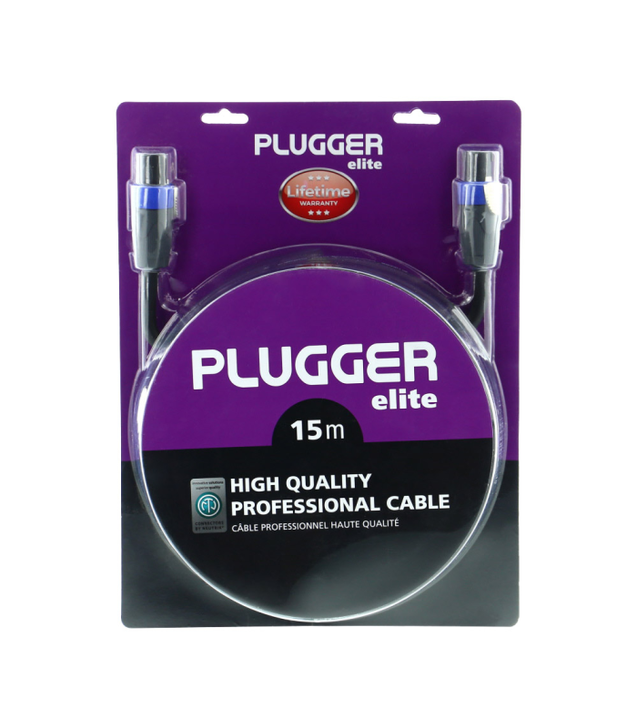 PLUGGER Câble HP 2 x 2.5mm² Speakon Mâle - Speakon Mâle 15m Elite