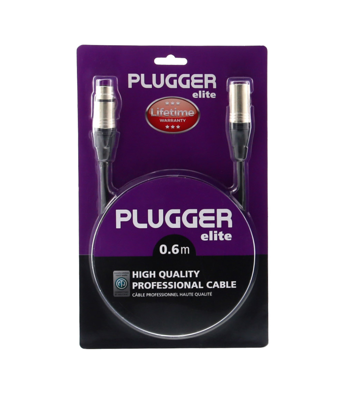 PLUGGER Câble XLR Femelle 3b - XLR Mâle 3b 0.60m Elite