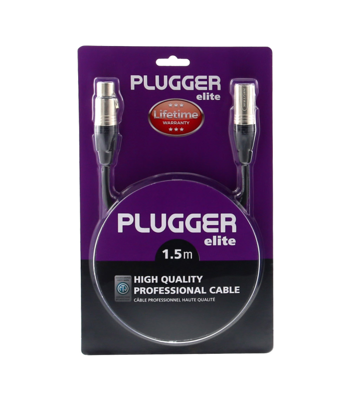 PLUGGER Câble XLR Femelle 3b - XLR Mâle 3b 1.50m Elite