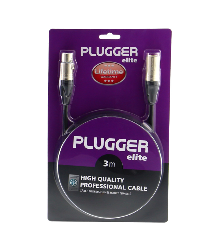 PLUGGER Câble XLR Femelle 3b - XLR Mâle 3b 3m Elite