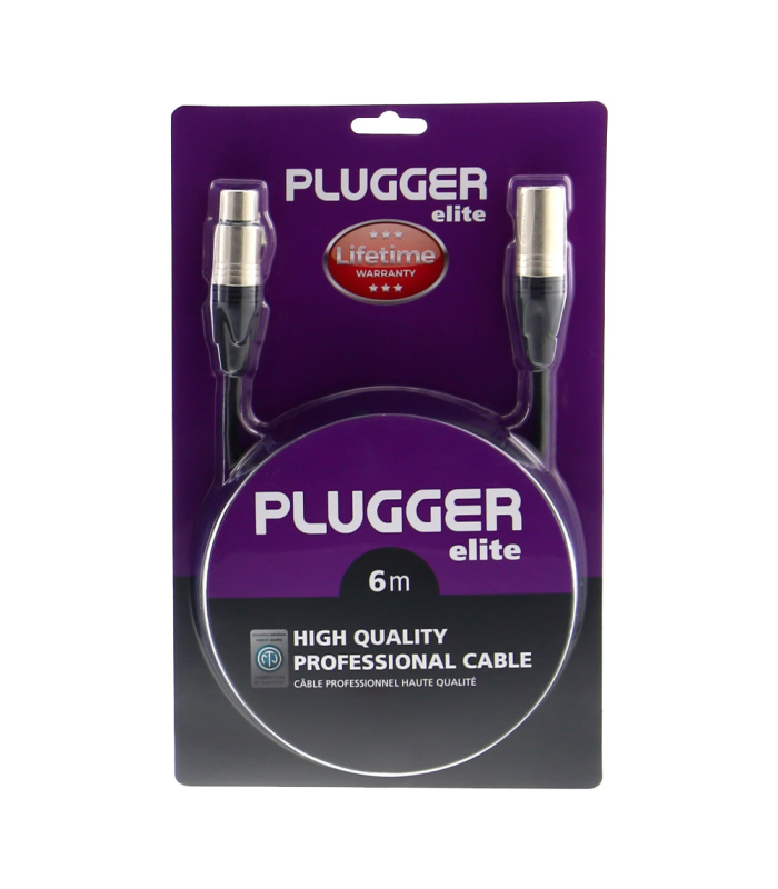 PLUGGER Câble XLR Femelle 3b - XLR Mâle 3b 6m Elite