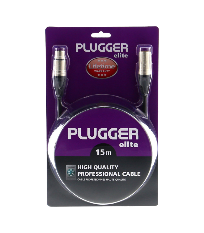 PLUGGER Câble XLR Femelle 3b - XLR Mâle 3b 15m Elite